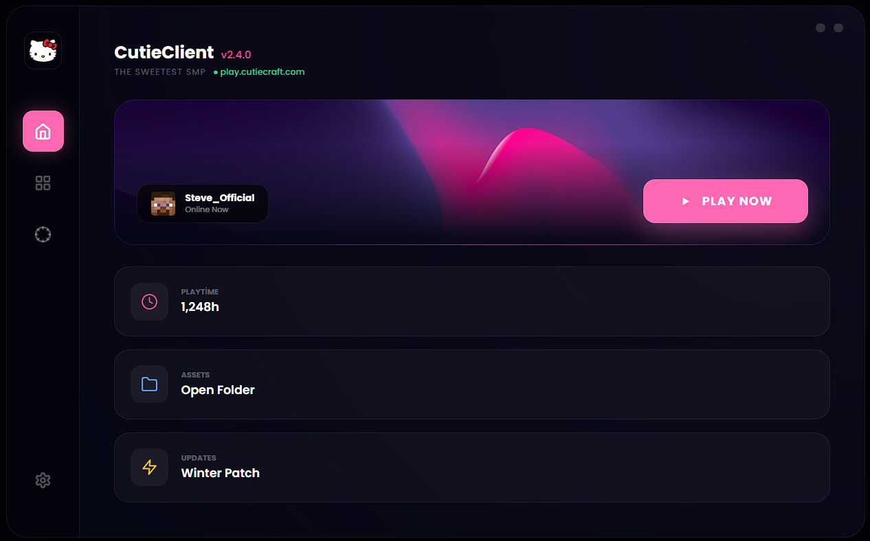 PinkieClient launcher screenshot